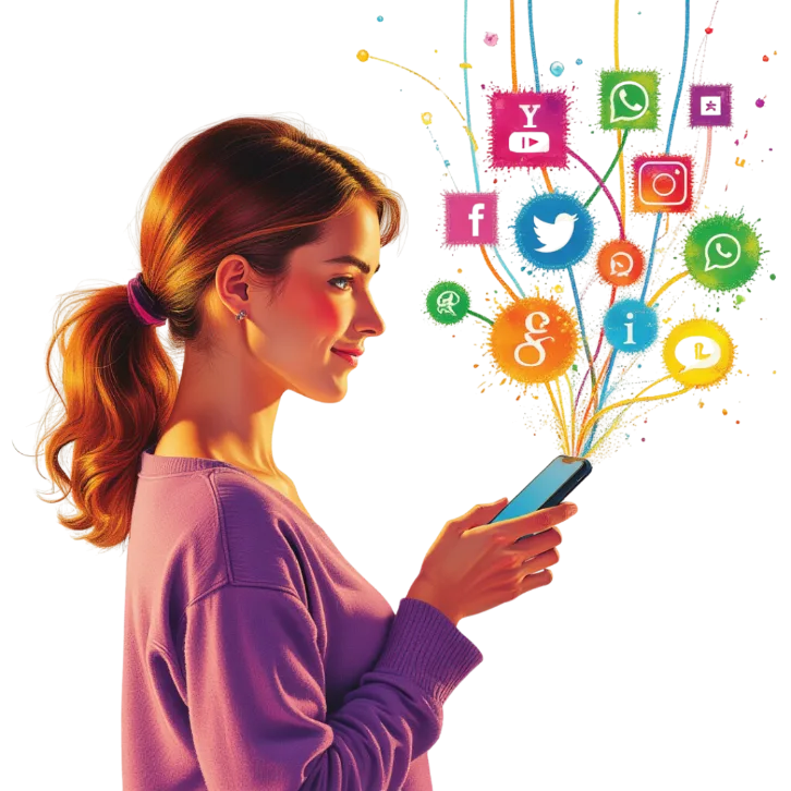 איור: משפיענים ונתונים מתחברים במערכת MAXI influencers